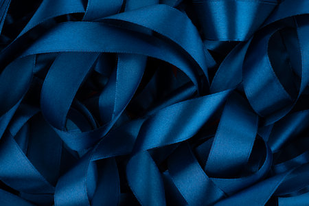 blue spiral ribbon,  texture as background.の写真素材