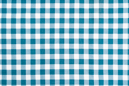 Blue plaid cloth as background, Textile material.の写真素材