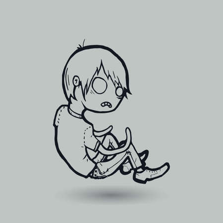Scared kidのイラスト素材