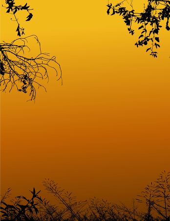 Vector Illustration Of Nature silhouetteのイラスト素材