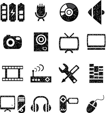 music and audio  icon setのイラスト素材