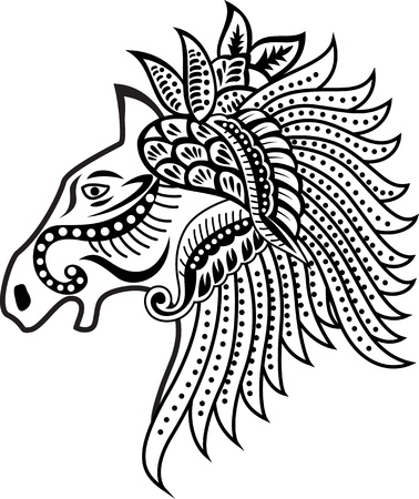 horse head ornamentのイラスト素材