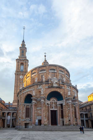 Church and tower of Labor University, public City of Culture in Gijon, Asturias, Spain.のeditorial素材