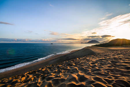 Early morning at Tottori sand dunesの写真素材