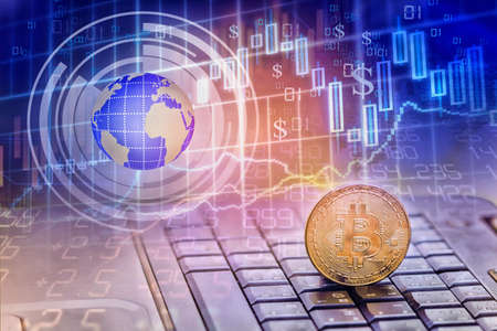 Stock market or forex trading graph and candlestick chart suitable for financial investment concept....