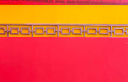 Concrete wall with red background, Chinese pattern.Chinese New Year