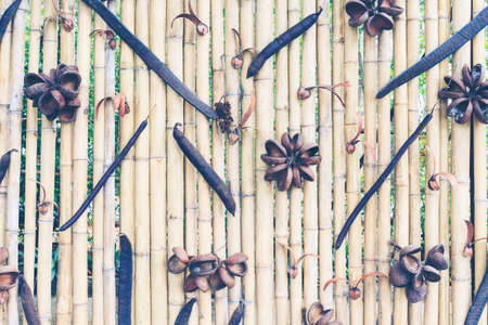 bamboo fence backgroundの写真素材