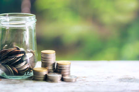 money in the glass with filter effect retro vintage style save money for investment, Finance and...