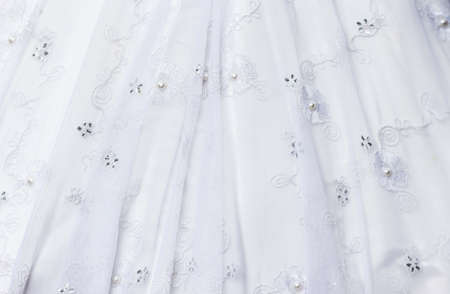 White wedding dress surface for background,wedding detailsの写真素材