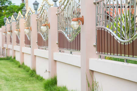Solid Privacy stainless steel fence luxurious contemporary decorative light fixtures. Fence With Gateの写真素材