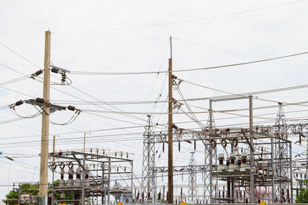 High voltage power transformer substationの写真素材