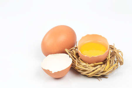 Eggs isolated on white background. eggs are natural gifts. Rich in nutrients.