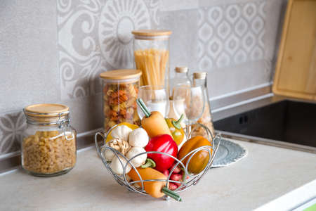 Seasonings in the kitchen The empty space in the kitchen nice to put some text or idea on it
