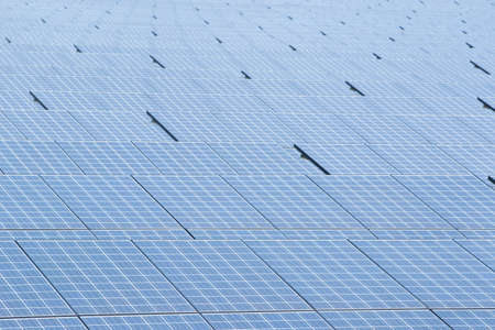 Solar panels (solar cell) in solar farm.   Alternative electricity source .の写真素材