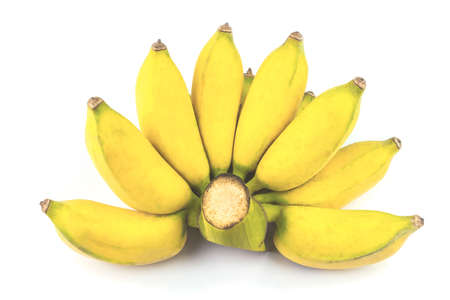 Cultivated banana isolated on white background. Ripe cultivated banana. Yellow cultivated bananaの写真素材