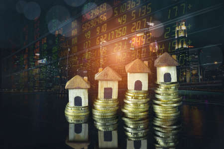 Stock market or forex trading graph and candlestick chart suitable for Real estate investment....