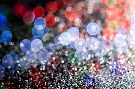 background black abstract bokeh for Christmas night light holiday. bokeh of lights on black background.の写真素材