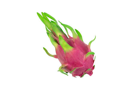 Dragon fruit, pitaya isolated on white background.  A pitaya or pitahaya is the fruit of several cactus species indigenous to the Americas.の写真素材