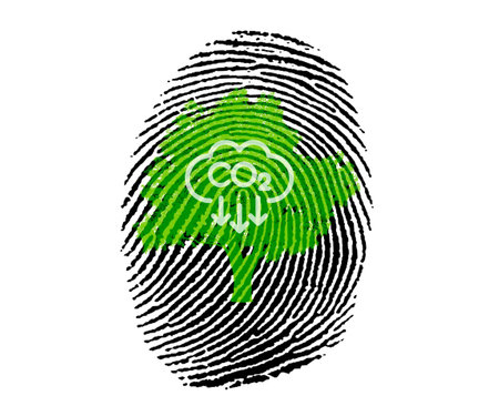 Renewable energy-based green businesses can limit climate change and global warming. Clean and environmentally friendly environment without carbon dioxide emissions.Reduce CO2 emission concept.の写真素材