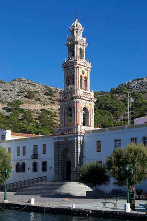 The Monastery of Archangel Michael in the village of Panormitis on the Greek Island Symiの写真素材