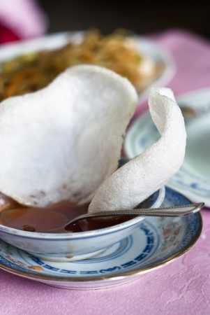 Prawn crackers also known as dragon'sの写真素材