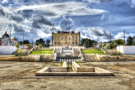 Zisa Castle in hdr. Palermo- Sicily- Italyのeditorial素材