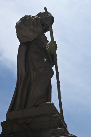 Statue outside the cathedral of Palermo.Sicilyの写真素材