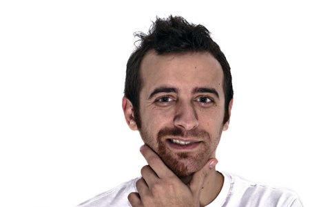 handsome man whit half beard.