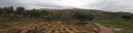 prehistoric tombstone in valley of temples, agrigento, sicily, italy