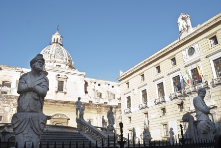 Main Pretoria place in Palermo  square shame   Sicilyの写真素材