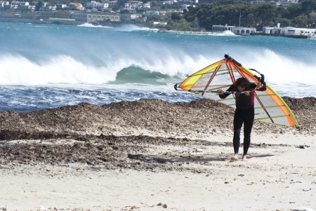 man on the windsurf  at Mondelloのeditorial素材