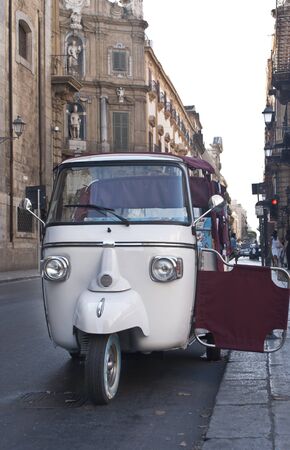 historical italian motorcycle for tours in Palermoの写真素材