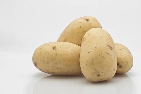 New potatoes isolated on white backgroundの写真素材