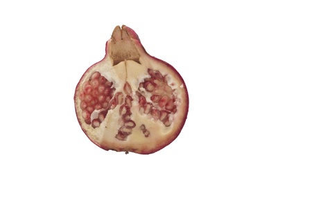 Ripe pomegranate fruit isolated on white backgroundの写真素材
