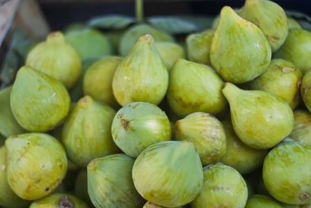 Fresh green figs. close-upの写真素材