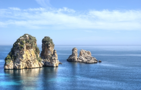 Faraglioni at Scopello in high dynamic range, Sicily