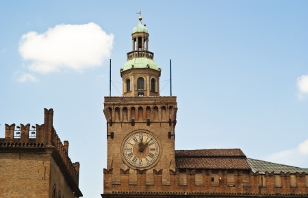 Cityscape of Bologna, Piazza Maggiore, Italyの写真素材