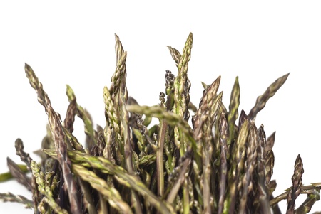 Fresh asparagus isolated on whiteの写真素材