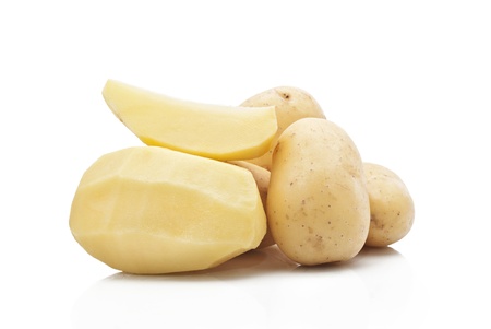 New potatoes isolated on white backgroundの写真素材