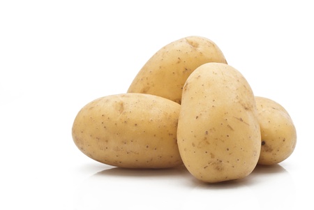 New potatoes isolated on white backgroundの写真素材