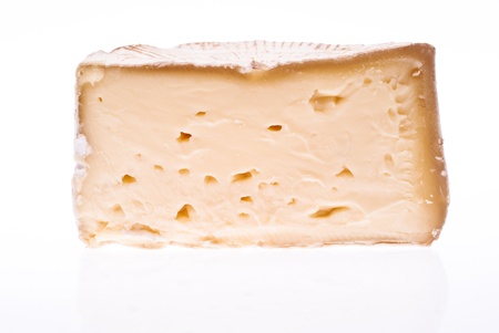 Soft cheese isolated on a white backgroundの写真素材