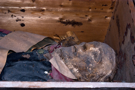 PALERMO - ITALY,  MAY  28, 2011: Catacombs of the Capuchins are burial catacombs in Palermo. Today they provide a somewhat macabre tourist attraction.のeditorial素材