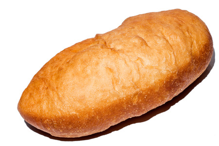 Sicilian rotisserie. Fried calzone with mozzarella and ham isolated on whiteの写真素材