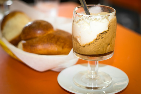 Sicilian coffee granita and delicious brioche.Sicilian tipycal foodの写真素材