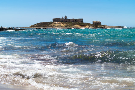 Island of currents in portopalo, Sicily, Italyのeditorial素材