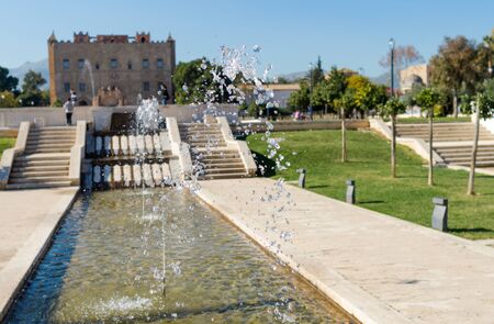 The Zisa is a castle in Palermo, Sicily and is a structure of Arab-Norman and  is clearly inspired by Moorish architectureのeditorial素材