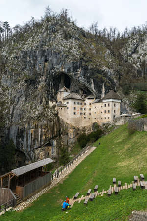 Predjama Castle, situated in the middle of a cliff near Postojna Cave, is the largest cave castle in the worldのeditorial素材