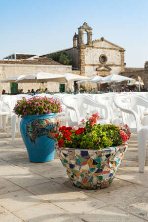 MARZAMEMI, ITALY - JULY 22, 2018:The picturesque village of Marzamemi, in the province of Syracuse, Sicily, Italy.のeditorial素材