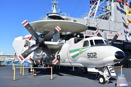 San Diego, California - USA - Dec 04,2016 - Hawkeye Airborne USS Midway Museum