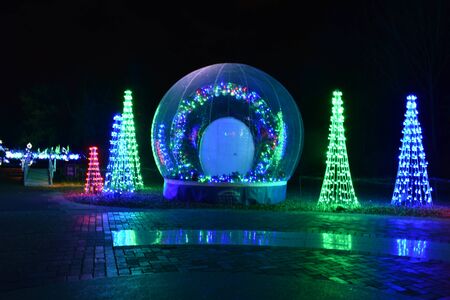 St Louis, Missouri, USA - Nov 22 2017: Botanic Garden Holiday Lights 